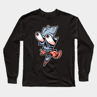 skull face and lightning Long Sleeve T-Shirt